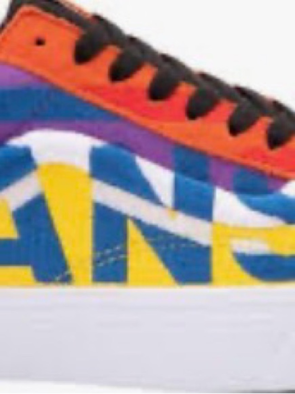 Vans Multicolor Graphic Low-Top Sneakers (Orange, Blue, Yellow, Purple, Black)